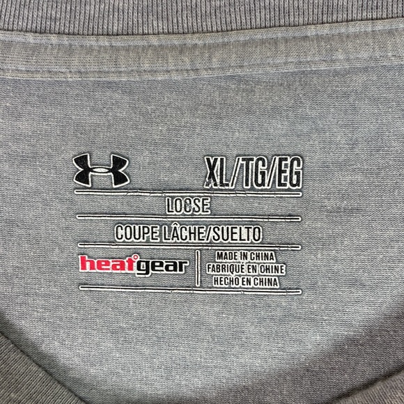 Heat Gear Men Short Sleeve Gray Tee Shirt Size XL - Picture 8 of 8